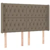 Image de vidaXL Tête de lit avec oreilles Taupe 147x16x118/128 cm Tissu