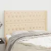 Image de vidaXL Tête de lit avec oreilles Crème 163x16x118/128 cm Tissu