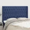 Image de vidaXL Tête de lit avec oreilles Bleu 163x16x118/128 cm Tissu