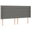 Image de vidaXL Tête de lit avec oreilles Gris foncé 183x16x118/128 cm Tissu
