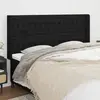Image de vidaXL Tête de lit avec oreilles Noir 183x16x118/128 cm Tissu