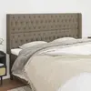 Image de vidaXL Tête de lit avec oreilles Taupe 183x16x118/128 cm Tissu