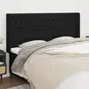 Image de vidaXL Tête de lit avec oreilles Noir 203x16x118/128 cm Tissu