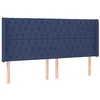 Image de vidaXL Tête de lit avec oreilles Bleu 203x16x118/128 cm Tissu