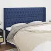 Image de vidaXL Tête de lit avec oreilles Bleu 203x16x118/128 cm Tissu