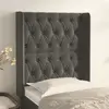 Image de vidaXL Tête de lit avec oreilles Gris foncé 83x16x118/128 cm Velours