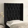 Image de vidaXL Tête de lit avec oreilles Noir 83x16x118/128 cm Velours