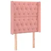 Image de vidaXL Tête de lit avec oreilles Rose 83x16x118/128 cm Velours