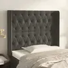 Image de vidaXL Tête de lit avec oreilles Gris foncé 93x16x118/128 cm Velours