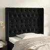 Image de vidaXL Tête de lit avec oreilles Noir 93x16x118/128 cm Velours