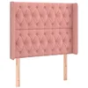 Image de vidaXL Tête de lit avec oreilles Rose 93x16x118/128 cm Velours