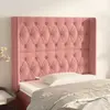 Image de vidaXL Tête de lit avec oreilles Rose 103x16x118/128 cm Velours