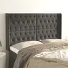 Image de vidaXL Tête de lit avec oreilles Gris foncé 147x16x118/128 cm Velours