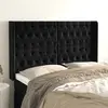 Image de vidaXL Tête de lit avec oreilles Noir 147x16x118/128 cm Velours