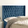 Image de vidaXL Tête de lit avec oreilles Bleu foncé 147x16x118/128 cm Velours