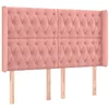 Image de vidaXL Tête de lit avec oreilles Rose 147x16x118/128 cm Velours