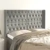 Image de vidaXL Tête de lit avec oreilles Gris clair 163x16x118/128 cm Velours