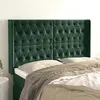 Image de vidaXL Tête de lit avec oreilles Vert foncé 163x16x118/128 cm Velours