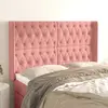 Image de vidaXL Tête de lit avec oreilles Rose 163x16x118/128 cm Velours