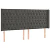 Image de vidaXL Tête de lit avec oreilles Gris foncé 183x16x118/128 cm Velours