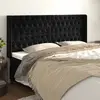 Image de vidaXL Tête de lit avec oreilles Noir 183x16x118/128 cm Velours