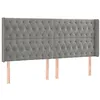 Image de vidaXL Tête de lit avec oreilles Gris clair 203x16x118/128 cm Velours