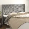 Image de vidaXL Tête de lit avec oreilles Gris clair 203x16x118/128 cm Velours
