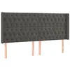 Image de vidaXL Tête de lit avec oreilles Gris foncé 203x16x118/128 cm Velours