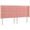 Image de vidaXL Tête de lit avec oreilles Rose 203x16x118/128 cm Velours