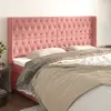Image de vidaXL Tête de lit avec oreilles Rose 203x16x118/128 cm Velours