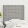 Image de vidaXL Tête de lit avec oreilles Gris clair 83x16x118/128 cm Tissu