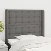 Image de vidaXL Tête de lit avec oreilles Gris foncé 83x16x118/128 cm Tissu