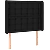 Image de vidaXL Hoofdbord met randen 83x16x118/128 cm stof zwart