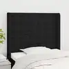 Image de vidaXL Tête de lit avec oreilles Noir 83x16x118/128 cm Tissu