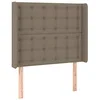 Image de vidaXL Tête de Lit avec Oreilles Meuble de Chambre à Coucher Accessoire de Lit Simple Tête de Cadre de Lit Intérieur Taupe 83x16x118/128 cm Tissu