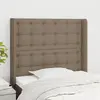 Image de vidaXL Tête de lit avec oreilles Taupe 83x16x118/128 cm Tissu