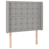 Image de vidaXL Tête de lit avec oreilles Gris clair 103x16x118/128 cm Tissu