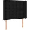 Image de vidaXL Hoofdbord met randen 103x16x118/128 cm stof zwart
