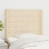 Image de vidaXL Tête de lit avec oreilles Crème 103x16x118/128 cm Tissu
