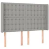 Image de vidaXL Tête de lit avec oreilles Gris clair 147x16x118/128 cm Tissu
