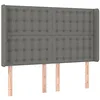 Image de vidaXL Tête de lit avec oreilles Gris foncé 147x16x118/128 cm Tissu