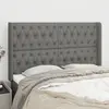 Image de vidaXL Tête de lit avec oreilles Gris foncé 147x16x118/128 cm Tissu