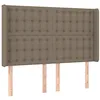 Image de vidaXL Tête de lit avec oreilles Taupe 147x16x118/128 cm Tissu