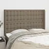 Image de vidaXL Tête de lit avec oreilles Taupe 147x16x118/128 cm Tissu