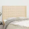 Image de vidaXL Tête de lit avec oreilles Crème 147x16x118/128 cm Tissu
