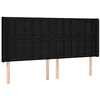 Image de vidaXL Tête de lit avec oreilles Noir 163x16x118/128 cm Tissu