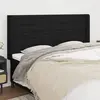 Image de vidaXL Tête de lit avec oreilles Noir 163x16x118/128 cm Tissu