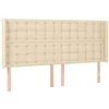 Image de vidaXL Tête de lit avec oreilles Crème 163x16x118/128 cm Tissu