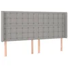 Image de vidaXL Tête de lit avec oreilles Gris clair 183x16x118/128 cm Tissu