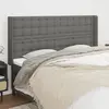 Image de vidaXL Tête de lit avec oreilles Gris foncé 183x16x118/128 cm Tissu